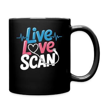 Live Love Scan Herzbeat - Tasse einfarbig - Schwarz - Rechts