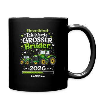 I'm Going To Be Big Brother 2026 Tractor Baby Kids - Full Colour Mug - black - Right