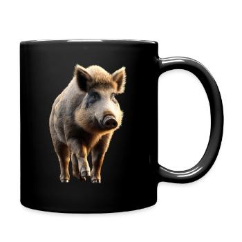 Wildschwein Schwarzwild Wildschweine Schwein Jäger - Tasse einfarbig - Schwarz - Rechts