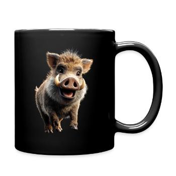 Wildschwein Schwarzwild Wildschweine Schwein Jäger - Tasse einfarbig - Schwarz - Rechts
