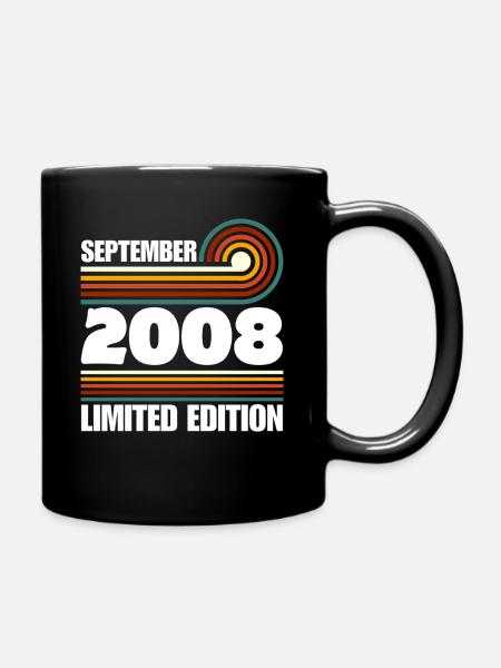 Limited Edition 2008 18. Geburtstag Geschenk - Tasse einfarbig - Schwarz