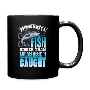 Fishing Angler Fish Fisherman Sayings Petri Heil - Full Colour Mug - black - Right
