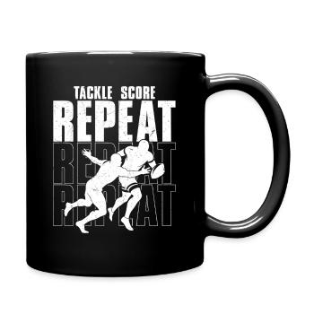Tackle Score Repeat Season Football Player Fan - Tasse einfarbig - Schwarz - Rechts