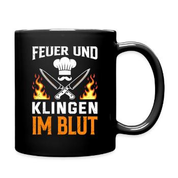 Gastronomy FIRE AND BLADES IN THE BLOOD Fun - Full Colour Mug - black - Right