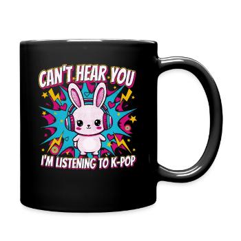 Je ne t’entends pas, j’écoute de la musique coréenne K-Pop - Mug uni - noir - Droite