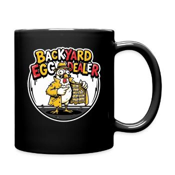 Backyard Egg Dealer Humor Design - Full Colour Mug - black - Right