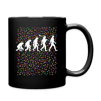 Homo Carnival | Evolution of Fools, Shrovetide - Full Colour Mug - black - Right