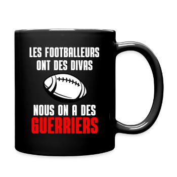 Rugby Warriors vs Divas Football - Full Colour Mug - black - Right