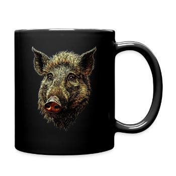 Wildschwein Schwarzwild Wildschweine Schwein Jäger - Tasse einfarbig - Schwarz - Rechts