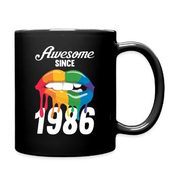 Rainbow Lips 1986 - Full Colour Mug - black - Right