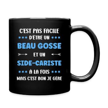 Beau gosse et side-cariste - Mug uni - noir - Droite
