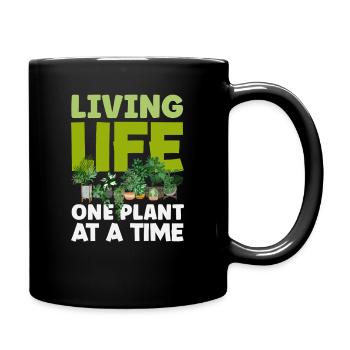 Living Life One Plant Gardener Garden - Full Colour Mug - black - Right