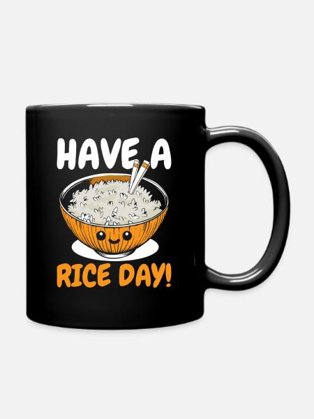 Un amateur de riz qui dit - Bonne journée de riz - Mug uni - noir