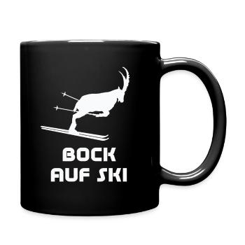 Fancy skiing: Winter sports motif - Full Colour Mug - black - Right