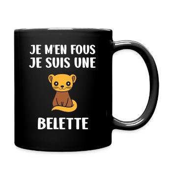 Belette Attitude Je M'en Fous - Mug uni - noir - Droite