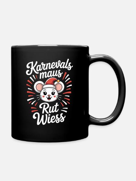 Karnevalsmaus Rut Wiess Köln Kölner Karneval Maus - Tasse einfarbig - Schwarz