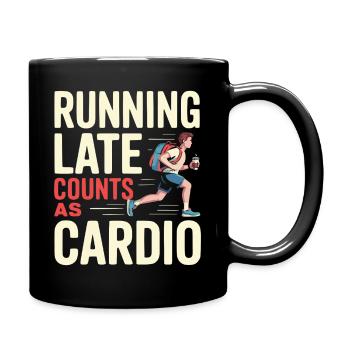 Courir en retard compte comme un design d’humour cardio - Mug uni - noir - Droite