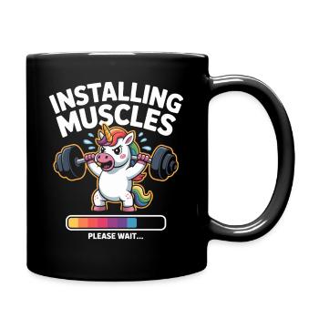 La licorne soulève des poids - Mug uni - noir - Droite