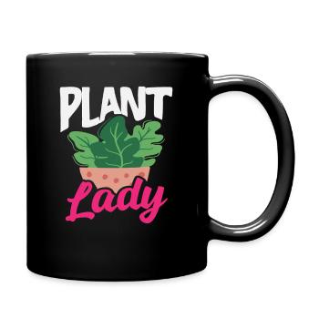 Plant lover planting succulent flower - Full Colour Mug - black - Right
