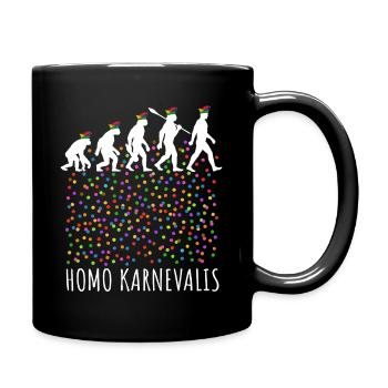 Homo Carnival | Évolution des Fous, Engraissé - Mug uni - noir - Droite