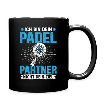 Padelspiel BIN DEIN PADELPARTNER NICHT DEIN ZIEL - Tasse einfarbig - Schwarz - Rechts