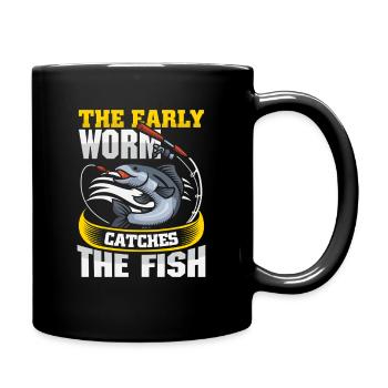 Fishing Angler Fish Fisherman Sayings Petri Heil - Full Colour Mug - black - Right