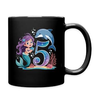 5e anniversaire de la Sirène 5 ans - Mug uni - noir - Droite