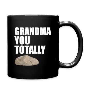 Grandma You Totally Rock Funny Pun Design - Full Colour Mug - black - Right