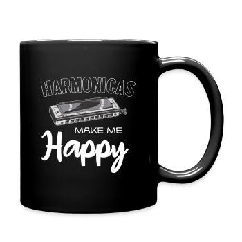 Harmonicas Make Me Happy - Tasse einfarbig - Schwarz - Rechts