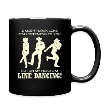 Line Dancing Silhouette Humor - Full Colour Mug - black - Right