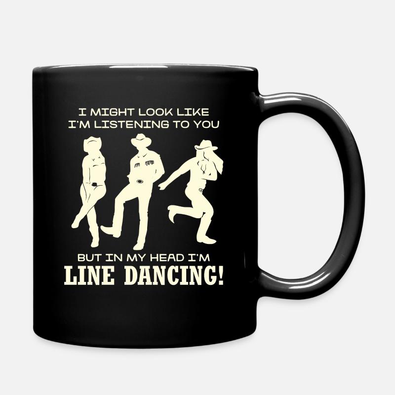 Line Dancing Silhouette Humor - Full Colour Mug - black