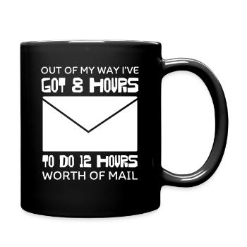 Acht Stunden E Mail Marathon - Tasse einfarbig - Schwarz - Rechts