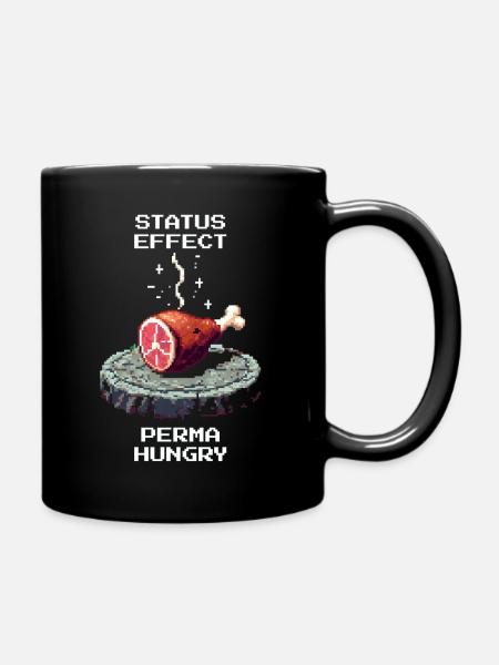 Permanently hungry | Hunter, Collector, Humor - Full Colour Mug - black