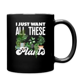Plant lovers want all these plants - Full Colour Mug - black - Right