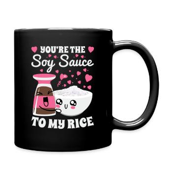 Rice and Soy Sauce Gift Asian Cuisine - Full Colour Mug - black - Right