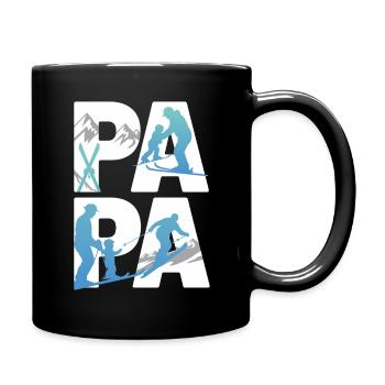Aventure de ski Papa et Enfant - Mug uni - noir - Droite