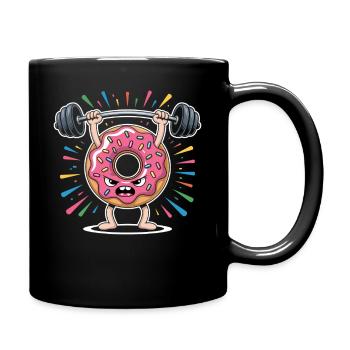Donut strength training with sprinkles - Full Colour Mug - black - Right