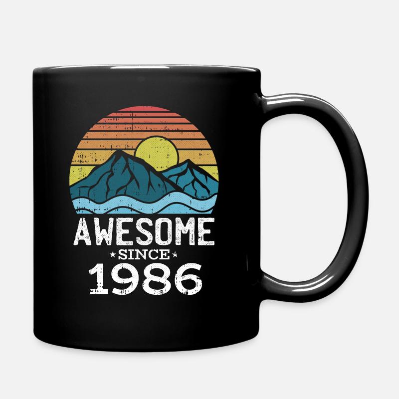 Sonnenuntergangsberge 1986 - Tasse einfarbig - Schwarz