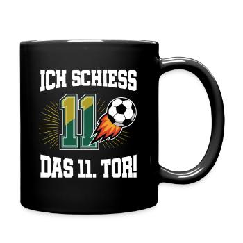 Ich Schiess 11. Tor Lustig 11. Geburtstag Fußball - Tasse einfarbig - Schwarz - Rechts