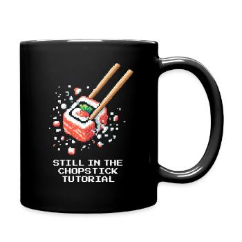 Still in the chopstick tutorial | Sushi Beginners - Full Colour Mug - black - Right