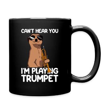 Je ne t’entends pas, trompettiste - Mug uni - noir - Droite
