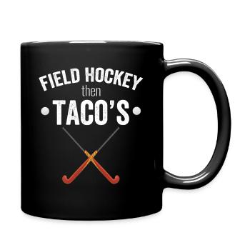 Hockey sur gazon puis Tacos - Mug uni - noir - Droite