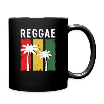 Reggae Palm Trees in Rasta Color Block - Full Colour Mug - black - Right