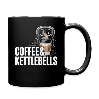 Kaffee & Kettlebells Duo - Tasse einfarbig - Schwarz - Rechts