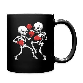 Skeleton Boxer Duel - Full Colour Mug - black - Right