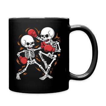 Squelettes de boxe en rythme osseux - Mug uni - noir - Droite