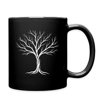 Baum – Minimalistisches Natur Design - Tasse einfarbig - Schwarz - Rechts