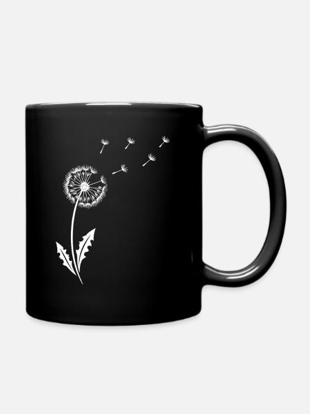 Pusteblume -Minimalistisches Natur Design - Tasse einfarbig - Schwarz