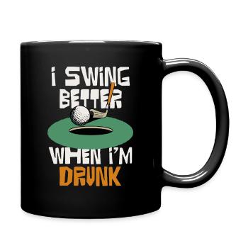 Ich schwinge besser, wenn ich trinke - Tasse einfarbig - Schwarz - Rechts