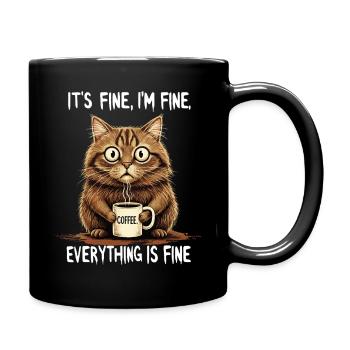 Its Fine Im Fine Coffee Cat Humor - Full Colour Mug - black - Right